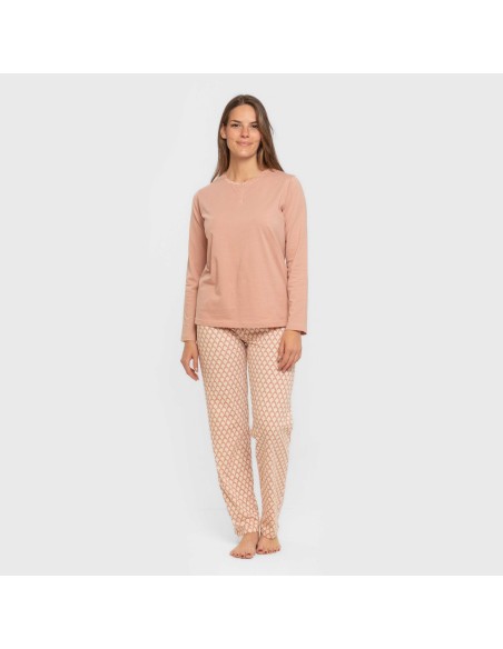 Pijama largo algodón Dunia rosa keike pijamas-largos-de-mujer