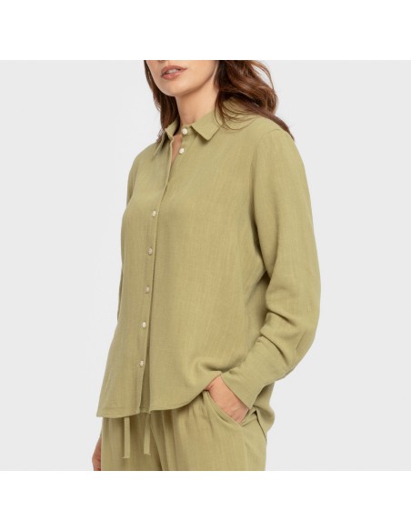 Camisa lino mujer lisa camisetas