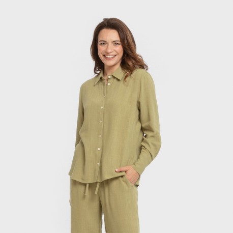 Camisa lino mujer lisa camisetas