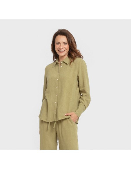 Camisa lino mujer lisa camisetas