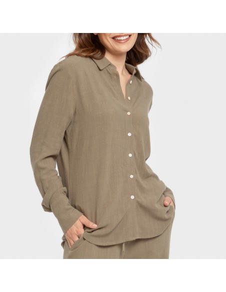Camisa lino mujer lisa camisetas
