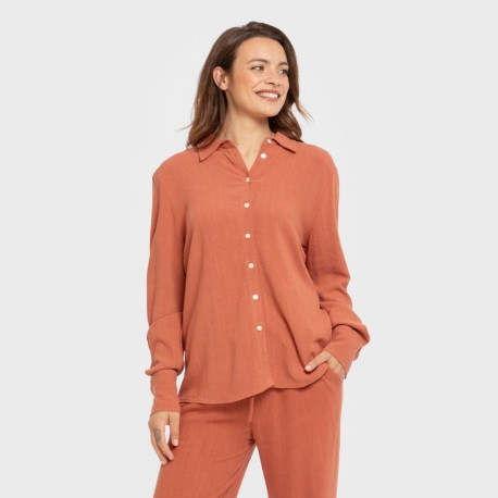 Camisa lino mujer lisa camisetas