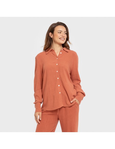 Camisa lino mujer lisa camisetas