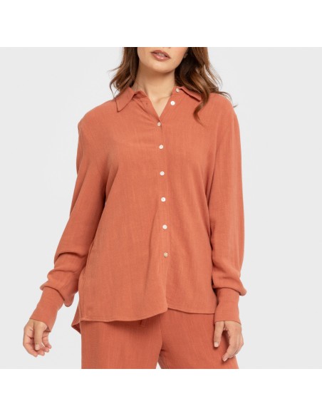 Camisa lino mujer lisa camisetas