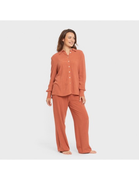 Camisa lino mujer lisa camisetas