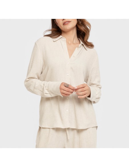 Camisa lino mujer lisa camisetas