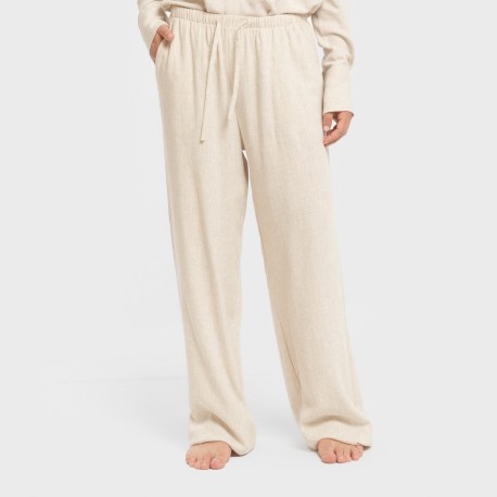 Pantalón largo lino mujer liso pantalones-comodos-mujer