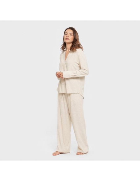 Pantalón largo lino mujer liso pantalones-comodos-mujer