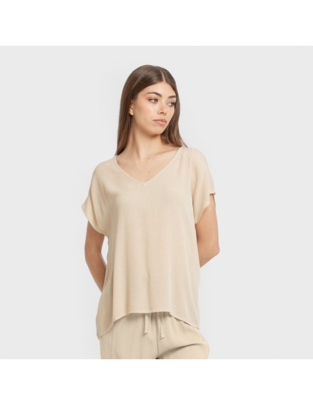 Camiseta manga fluida viscosa bambula lisa camisetas