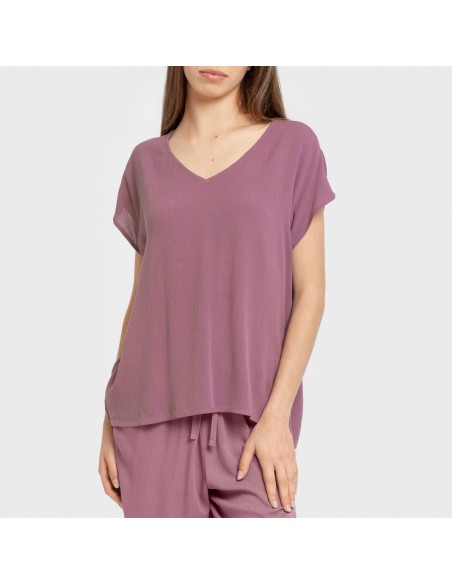 Camiseta manga fluida viscosa bambula lisa camisetas