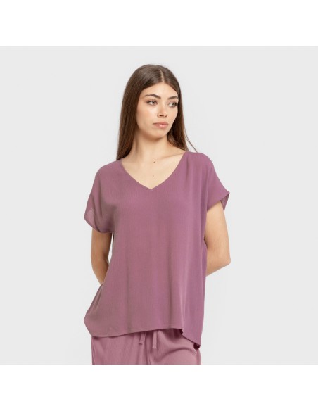 Camiseta manga fluida viscosa bambula lisa camisetas
