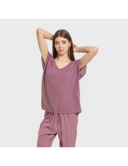 Camiseta manga fluida viscosa bambula lisa camisetas