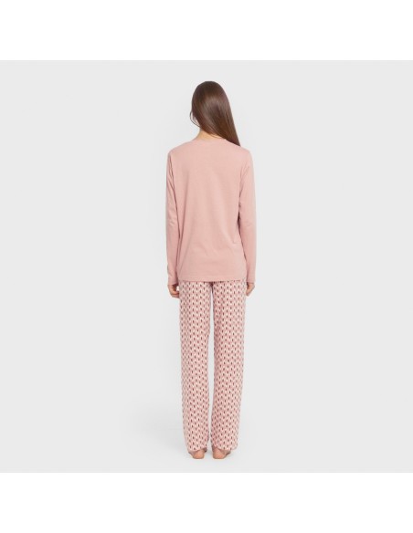 Pijama largo algodón Tana rosa keike pijamas-largos-de-mujer