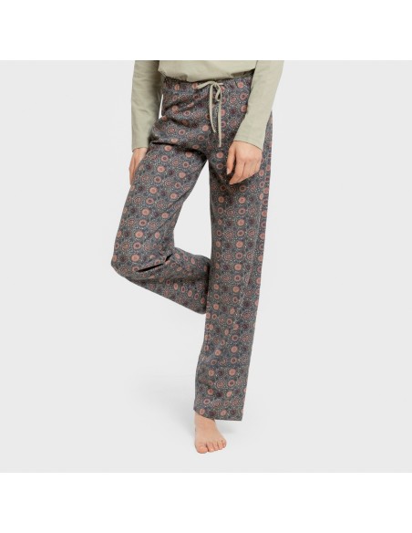 Pijama largo algodón Gabi verde claro pijamas-largos-de-mujer