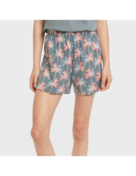 Pijama corto algodón Creta verde francés pijamas-cortos-mujer