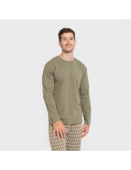 Pijama largo algodón hombre Arpani verde pijamas-largos-hombre