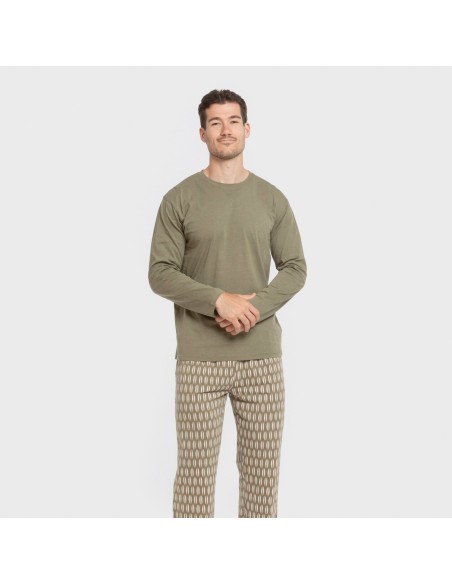 Pijama largo algodón hombre Arpani verde pijamas-largos-hombre
