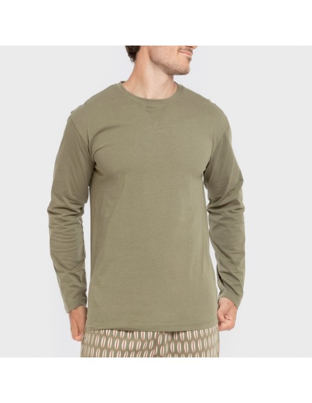 Pijama largo algodón hombre Arpani verde pijamas-largos-hombre