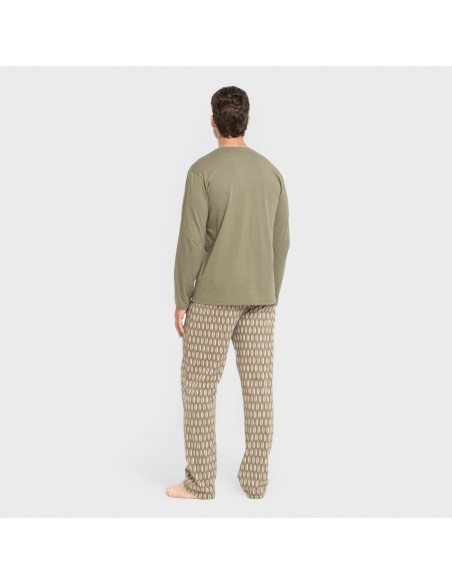 Pijama largo algodón hombre Arpani verde pijamas-largos-hombre