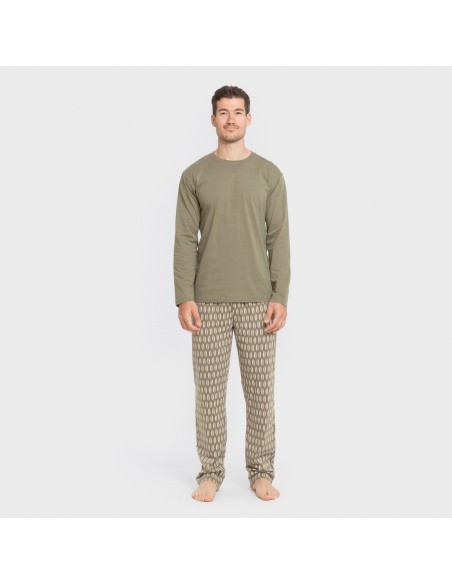 Pijama largo algodón hombre Arpani verde pijamas-largos-hombre