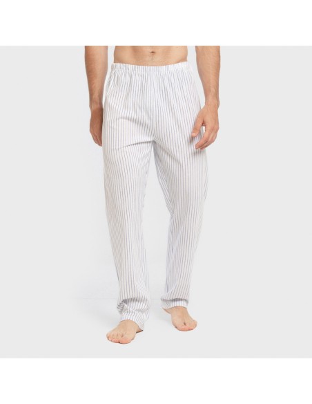 Pijama largo algodón hombre Raya Fandi azul pijamas-largos-hombre