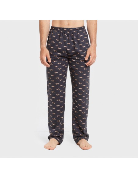 Pijama largo algodón hombre Ponde burdeos pijamas-largos-hombre