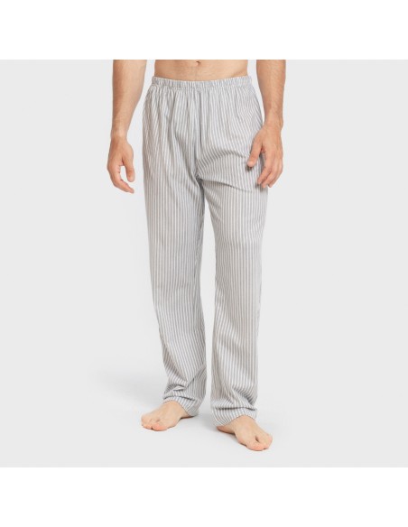 Pijama largo algodón hombre Raya Ben azul pijamas-largos-hombre