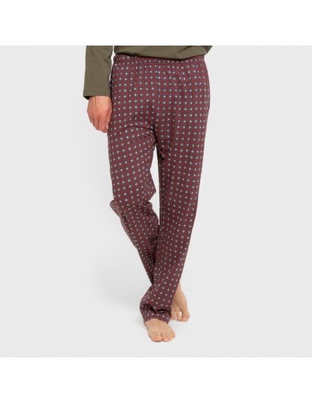 Pijama largo algodón hombre Gladiolo verde caceria pijamas-largos-hombre