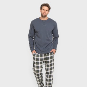 Pijama largo algodón hombre... 2