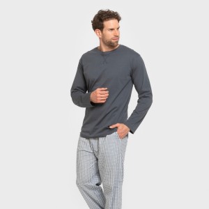 Pijama largo algodón hombre... 2