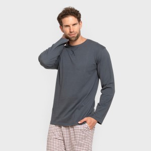 Pijama largo algodón hombre...