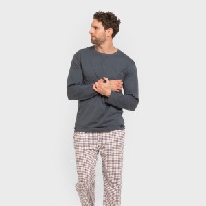 Pijama largo algodón hombre... 2