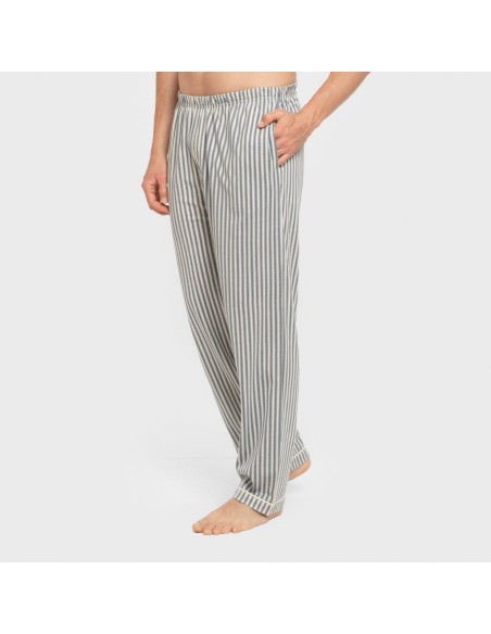 Pijama largo camisero algodón hombre Raya Ceballos indigo pijamas-largos-hombre