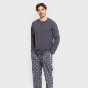 Pijama largo algodón hombre...