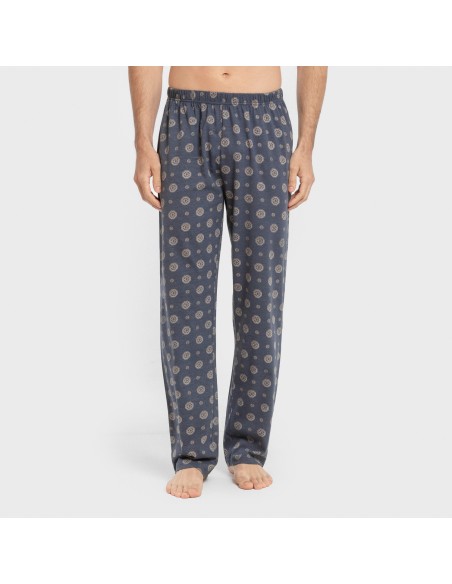 Pijama largo algodón hombre Juanlu azul pijamas-largos-hombre