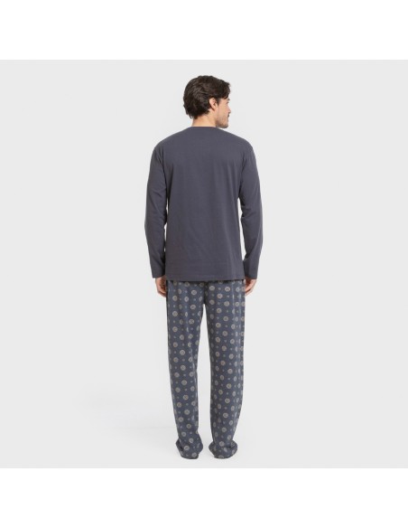 Pijama largo algodón hombre Juanlu azul pijamas-largos-hombre