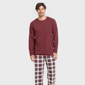 Pijama largo algodón hombre...