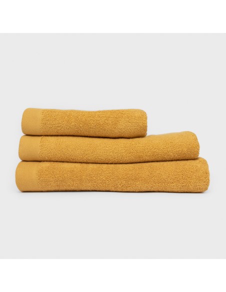 Toalla de baño 400gr Doble rizo mostaza toallas