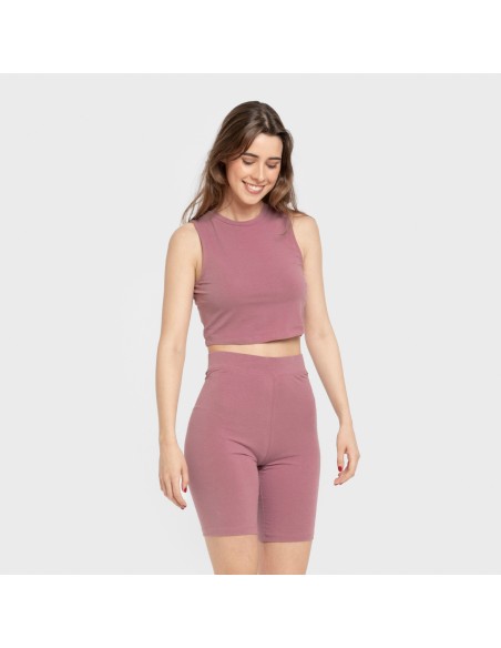 Legging corto algodón deportivo liso ropa-deporte-mujer