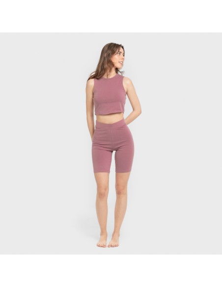 Legging corto algodón deportivo liso ropa-deporte-mujer
