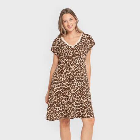 Vestido corto manga fluida crepe Miami vestidos-y-blusones-mujer