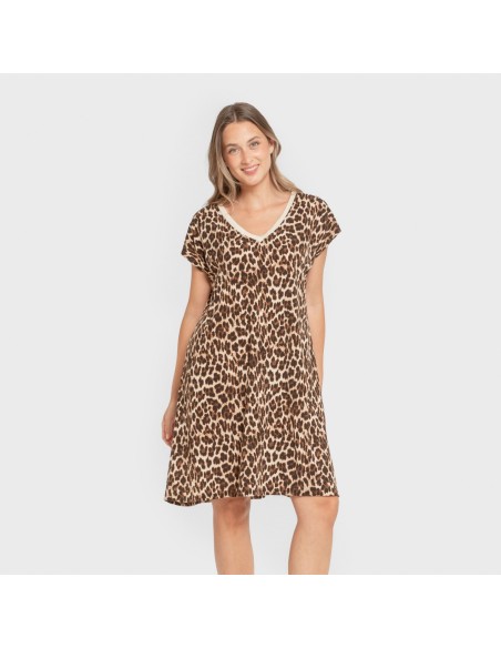 Vestido corto manga fluida crepe Miami vestidos-y-blusones-mujer