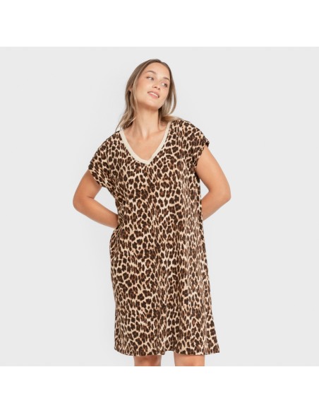 Vestido corto manga fluida crepe Miami vestidos-y-blusones-mujer