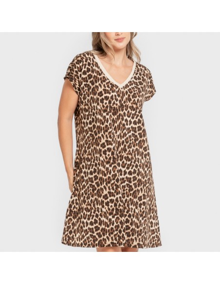 Vestido corto manga fluida crepe Miami vestidos-y-blusones-mujer