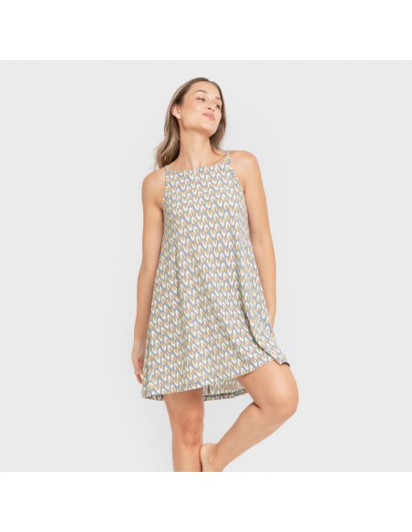 Vestido corto tirantes crepe Zac agua marina vestidos-y-blusones-mujer
