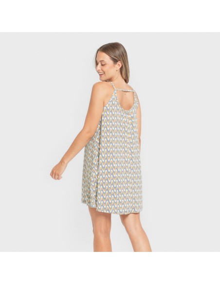 Vestido corto tirantes crepe Zac agua marina vestidos-y-blusones-mujer