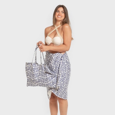 Pack Toalla Pareo + Bolso Beriche azul toallas