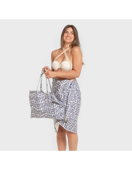 Pack Toalla Pareo + Bolso Beriche azul toallas