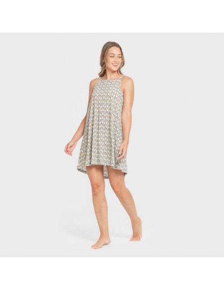 Vestido corto tirantes crepe Zac agua marina vestidos-y-blusones-mujer