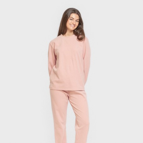 Pijama canalé Raya ancha lisa pijamas-largos-de-mujer